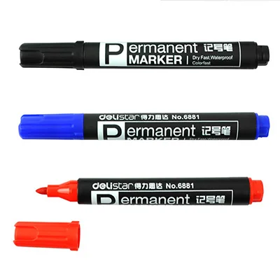 2 шт./лот большой емкости Перманентный маркер Пластиковые жирные водостойкие Маркеры Черный Красный Синий чернильная ручка для работы маркировки