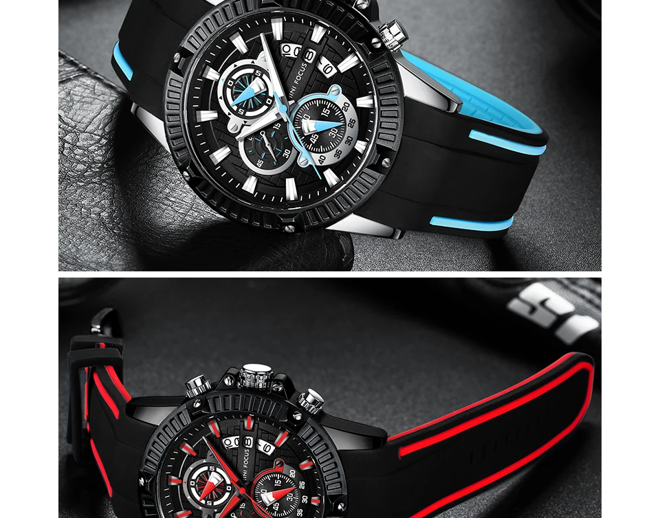 Мини фокус кварцевые часы для мужчин силиконовый ремешок армейские Спортивные Хронограф наручные часы для мужчин часы Relogios Masculino 0244G0. 3