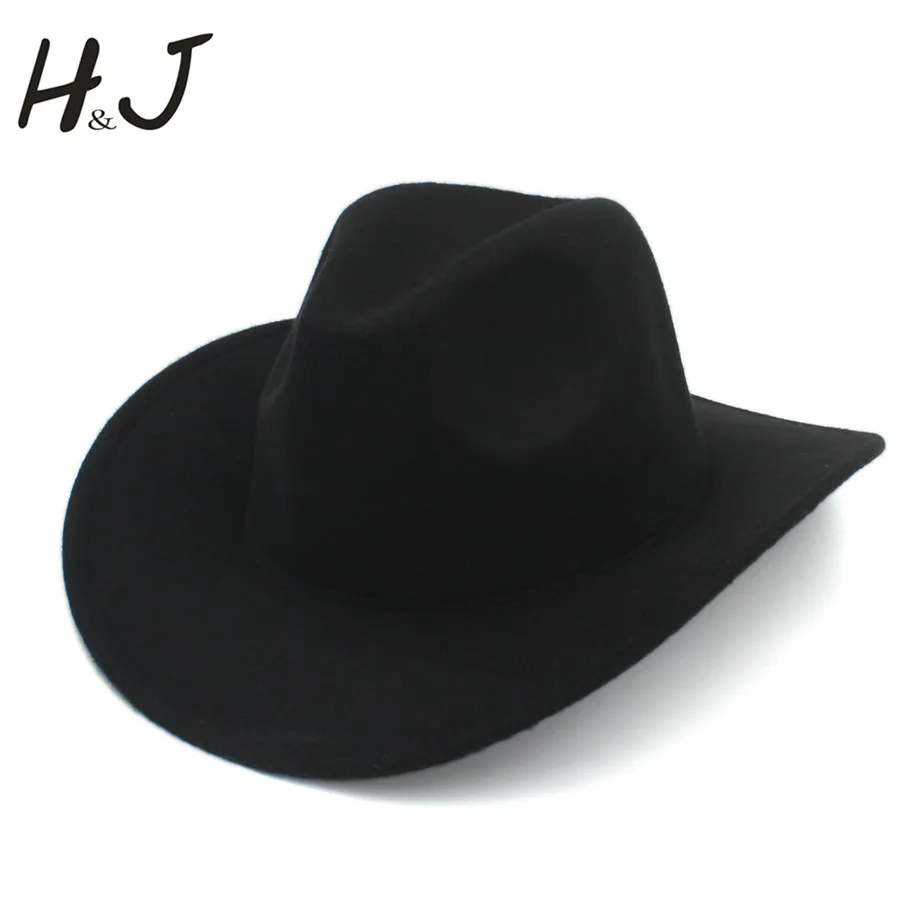 

Fashion Winter Autumn Wool Men Women Fashion Felt Fedora Hat Western Cowboy Cowgirl Cap Jazz hat Sun Hat Toca Sombrero Cap 12