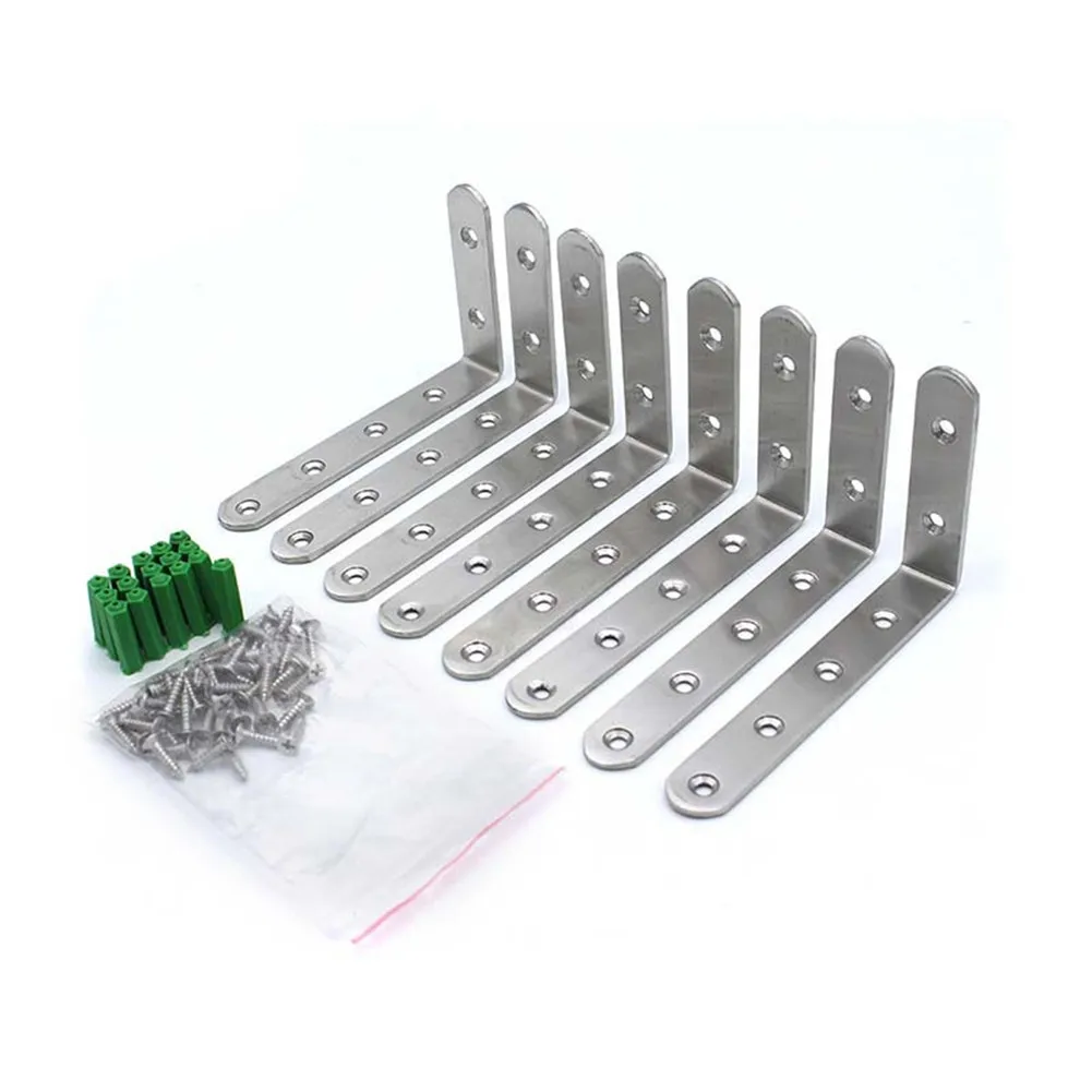 

4/8 Pcs L Bracket Stainless Steel Solid Shelf Support Corner Brace Joint Right Angle Bracket DAG-ship
