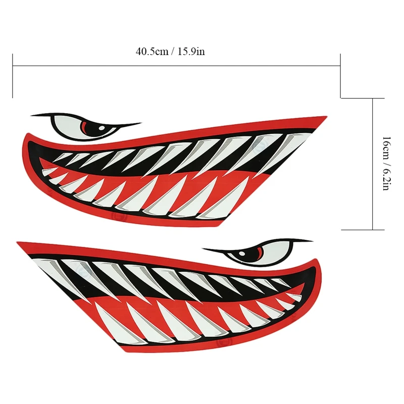2 шт. водонепроницаемый каяк стикер Diy Акула зубы стикеры со ртом лодка автомобиль грузовик аксессуары