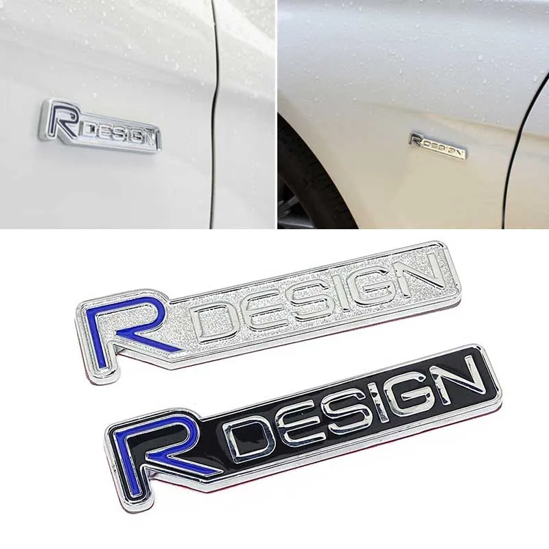 3D metal Zinc alloy R DESIGN RDESIGN letter Emblems Badges Car sticker