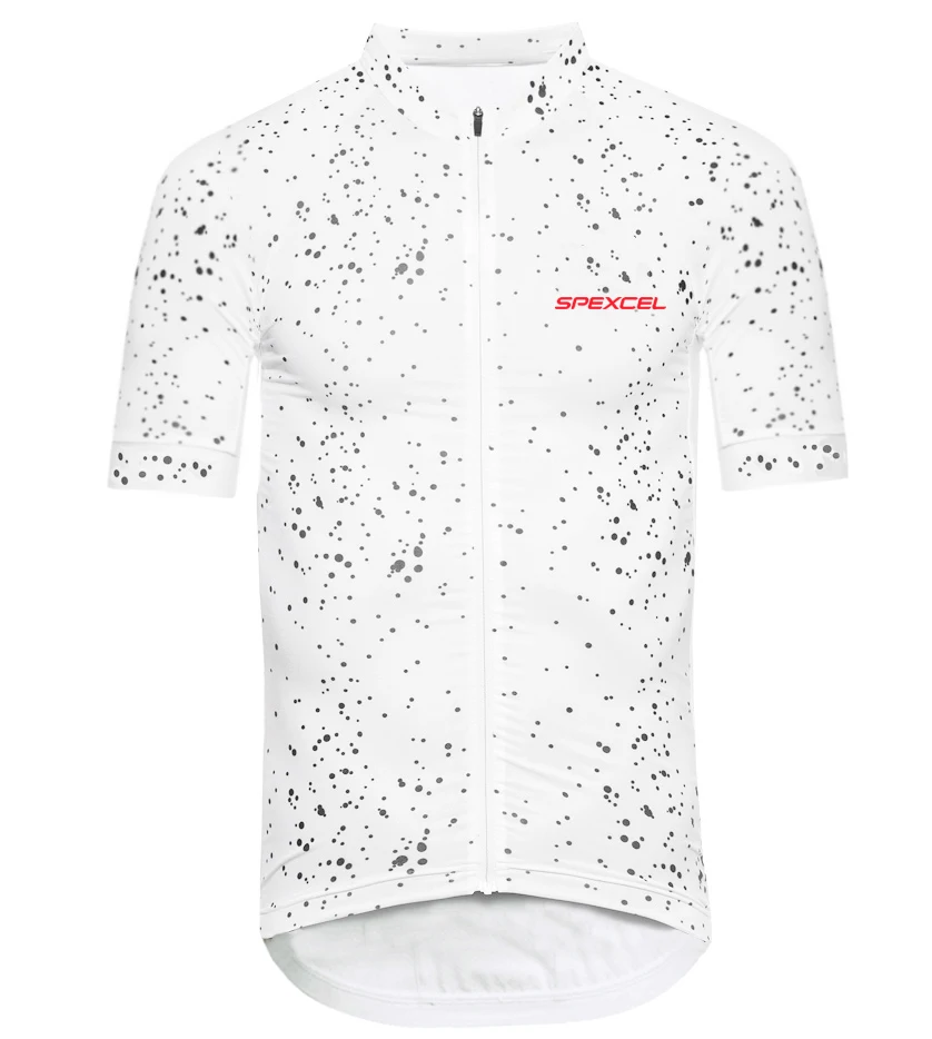 Prix pour 2017 imprimer dot blanc à manches courtes vélo jersey top qualité vélo vitesse pro course fit cool route vélo vêtements livraison gratuite Prix pour 2017 imprimer dot blanc à manches courtes vélo jersey top qualité vélo vitesse pro course fit cool route vélo vêtements livraison gratuite