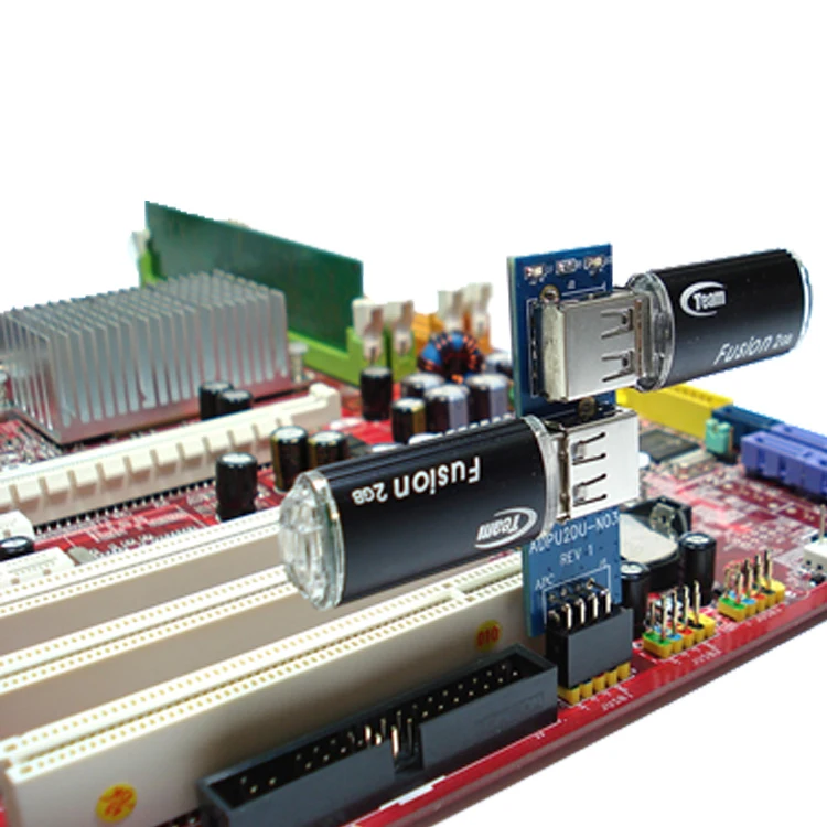 Материнская плата usb хаб 9pin в 2 порта USB 0 10pin гнездовой разъем двойной A порт|usb header