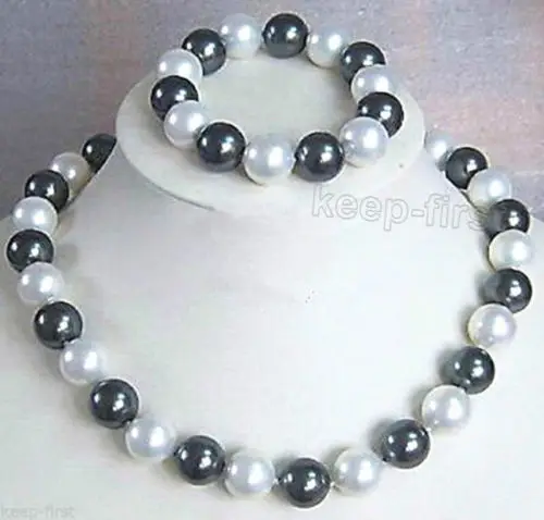 

SHIPPING HOT sell new Style >>>> set of 10-11mm south sea white black multicolor pear necklace 18"bracelet7.5-8