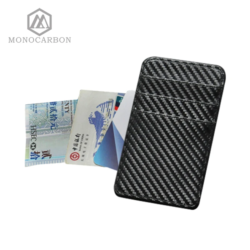 Монокарбоновый многофункциональный мужской кошелек из искусственной кожи с узором из углеродного волокна для ID кредитных карт