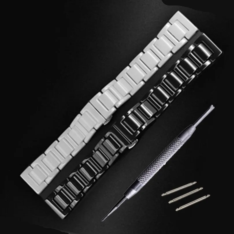 

Watchbands 14mm 16mm 18mm 20mm Black White High Quality Ceramic Watch Band Strap Bracelets For Mens Lady Watch