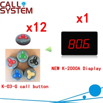 

Electronic Table Buzzer Wireless Waiter Call System Restaurant Electronic Buzzer Bell Wireless Ycall(1 display+12 call button)
