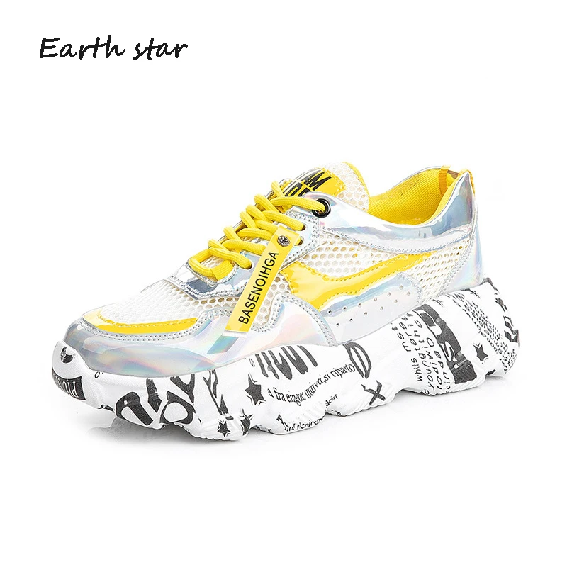 

Casual Shoes Women Mesh Chunky Sneakers Platform zapatos de mujer Summer New chaussures femme Ladies White footware Breathable