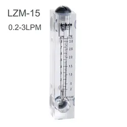 PMMA жидкий расходомер воды расходомер панель ротаметр без управления клапан LZM-15 250-2LPM 16-160LPH 1-7LPM 10-100LPH 25-0,2