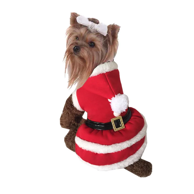 Cute Red Christmas Style Pet Dogs Dress Free Shipping By CPAM Small