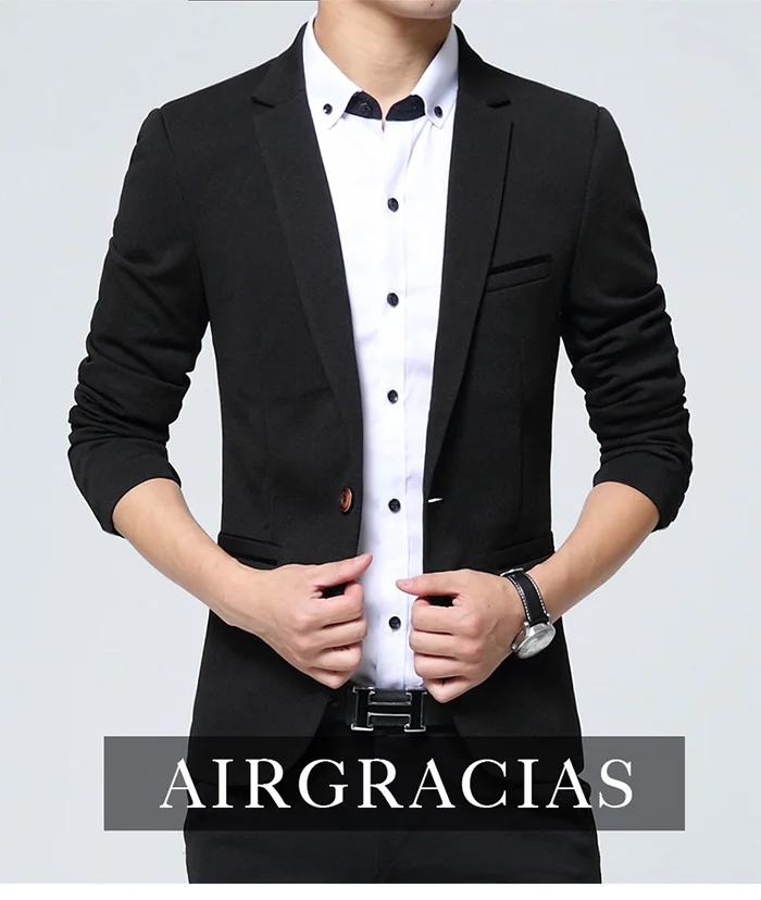 AIRGRACIAS мужской блейзер весенний модный брендовый высококачественный хлопковый приталенный мужской костюм Блейзер для мужчин Размер 3XL 4XL 5XL