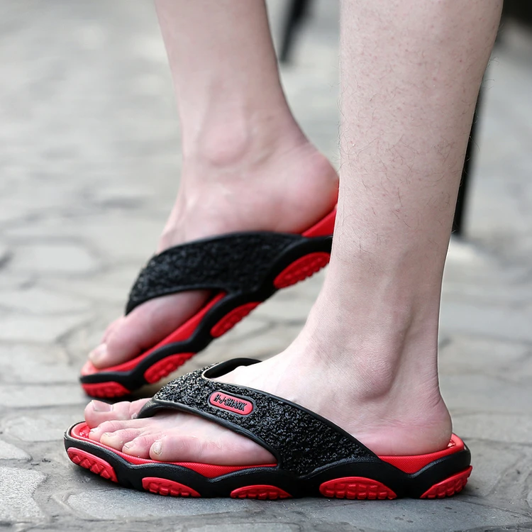 Большие размеры 39-45, мужские вьетнамки, летняя мужская новая стильная мягкая резиновая обувь, уличные пляжные мужские тапочки, Массажная мужская обувь