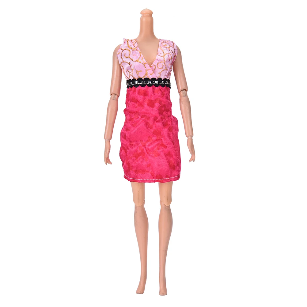 

1 pcs Handmade V-neck Mini Party Dress for Barbie Doll Clothing high quality