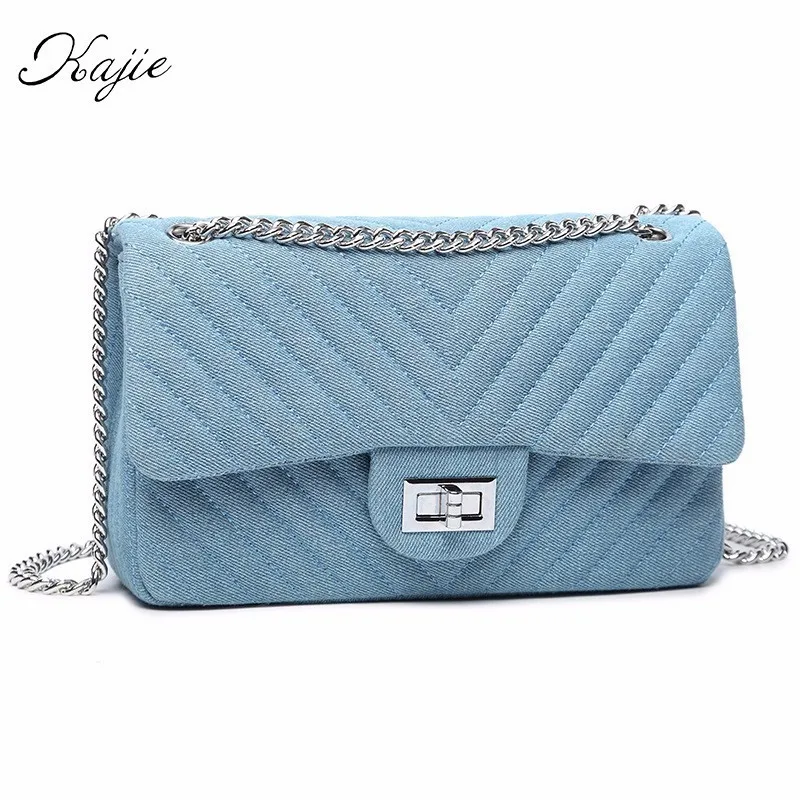 

Luxury Designer Handbags Women Shoulder Bag Chains Flap Messenger Bags Ladies Diamond Lattice Blue Black Denim Crossbody Bags