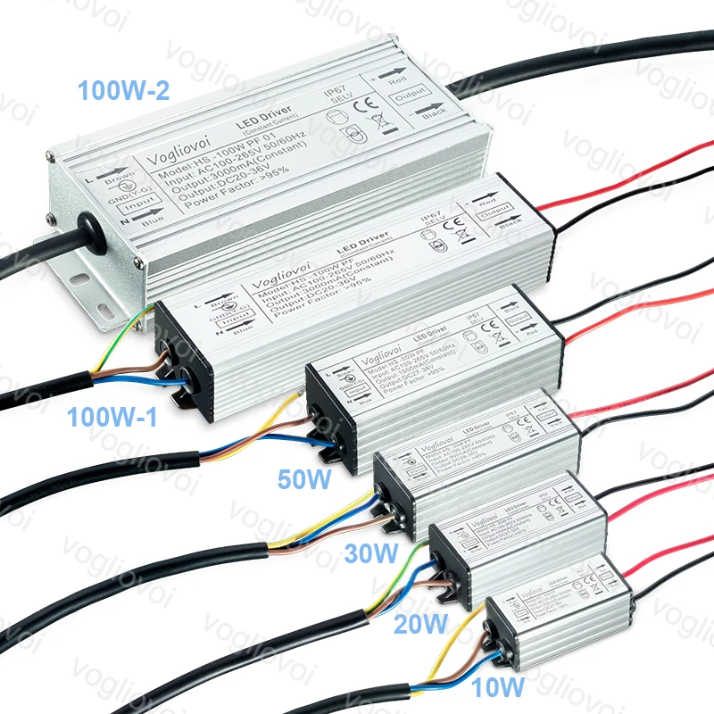 Vogliovoi светодиодный драйвер 10 Вт 20 Вт 30 Вт 50 Вт 100 Вт полная мощность водонепроницаемый для прожекторов высокий залив лампы AC110V AC220V алюминий