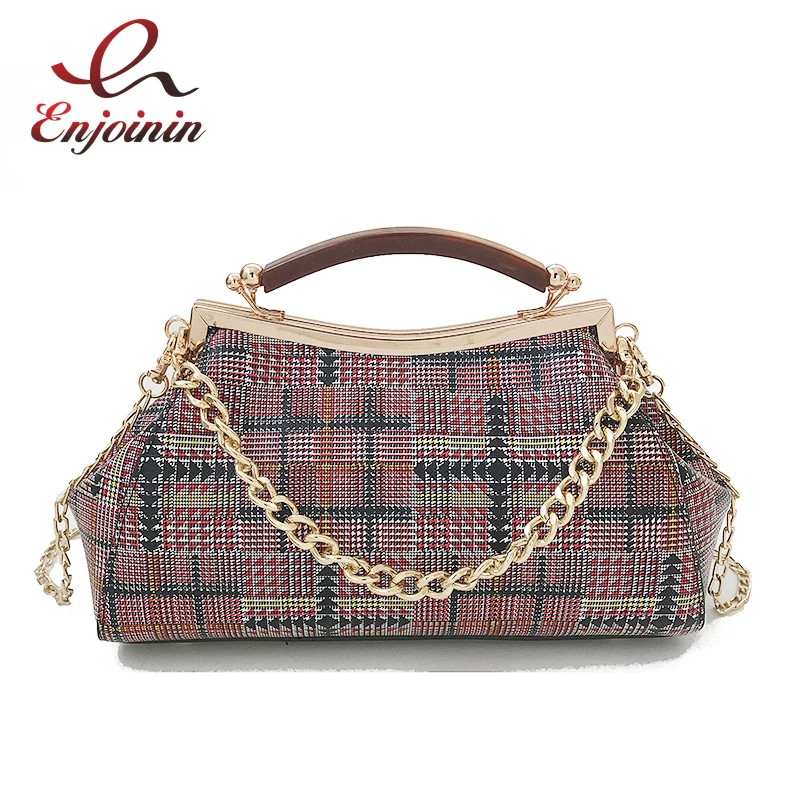 

Lattice Dumpling Shape Vintage Chain Fashion Women's Party Purse Shoulder Bag Totes Female Crossbody Messenger Bag Pouch Flap