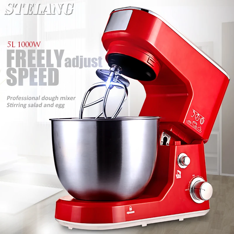 5L spiral dough mixer stand blender 1000W multifunctional kitchen