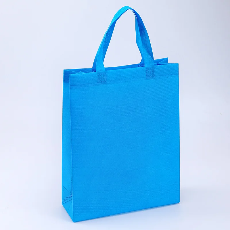 Изготовленные на заказ Нетканые хозяйственные сумки складные многоразовые Наплечные ткани экологически чистые продуктовые тканевые сумки с вашим собственным логотипом - Цвет: Light Blue