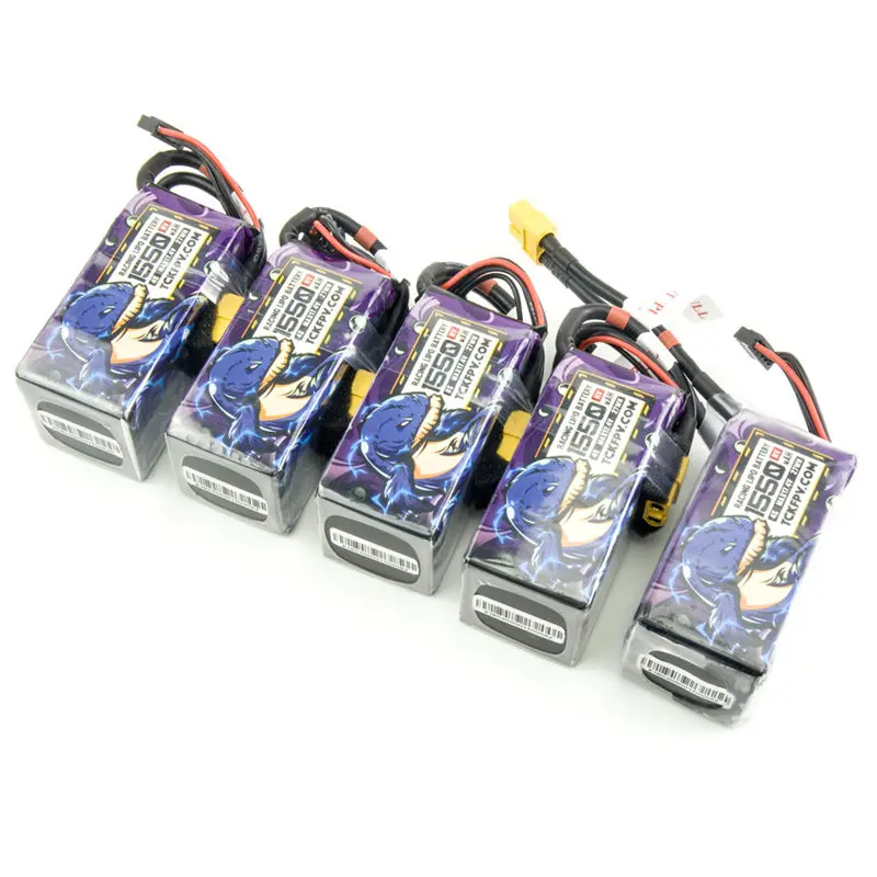 

Rush&TCK 4S 17.4V HV 1550mAh 100C 27WH Lipo Battery Rechargeable w/ XT60 Plug Connector for RC Quadcopter Mini Drone Part Accs