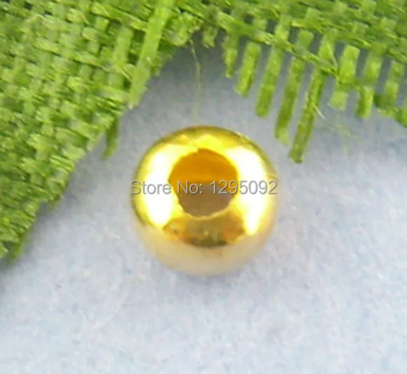 5000Pcs Spacer Beads Smooth Round Ball Alloy Gold Plated For Charms Necklaces Jewelry DIY Findings 3mm