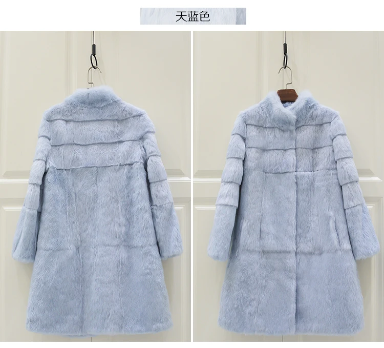 Настоящий натуральный Полный Пелт кроличий мех пальто Женская куртка на заказ любой размер