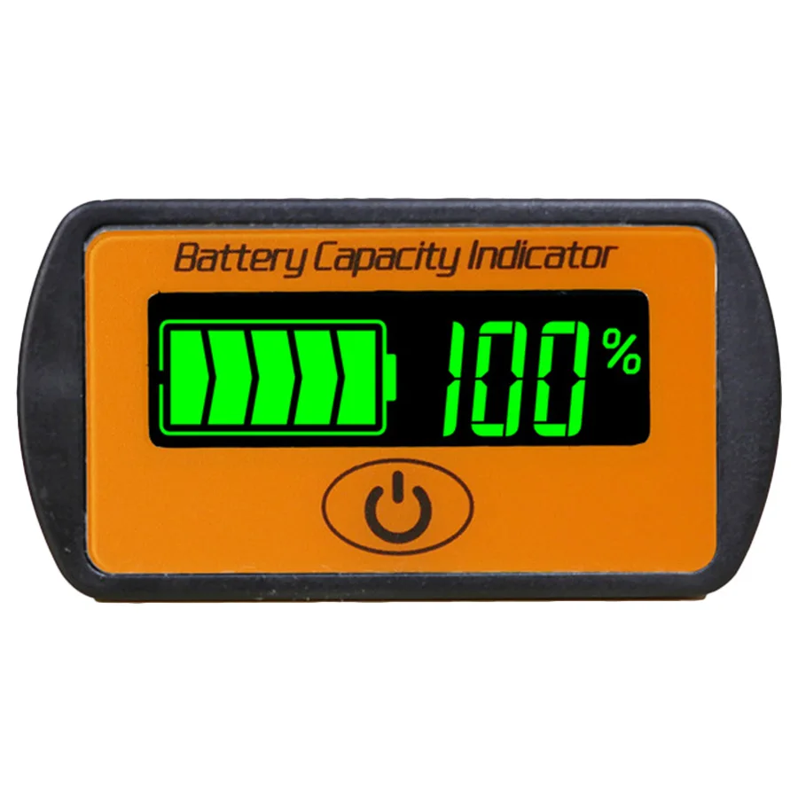 12 В/24 В Регулируемый ЖК-дисплей Автомобильный свинцово-кислотный литиевый аккумулятор вольтметр тестер напряжения сенсорного типа индикатор емкости аккумулятора LY7S - Цвет: Orange