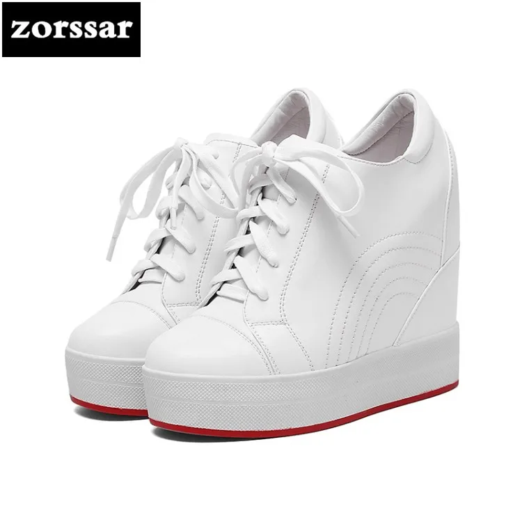 

Zorssar 2019 New spring Women Creepers shoes Increasing Height Shoes Casual Lace up Moccasins women Platform Wedge Heel shoes