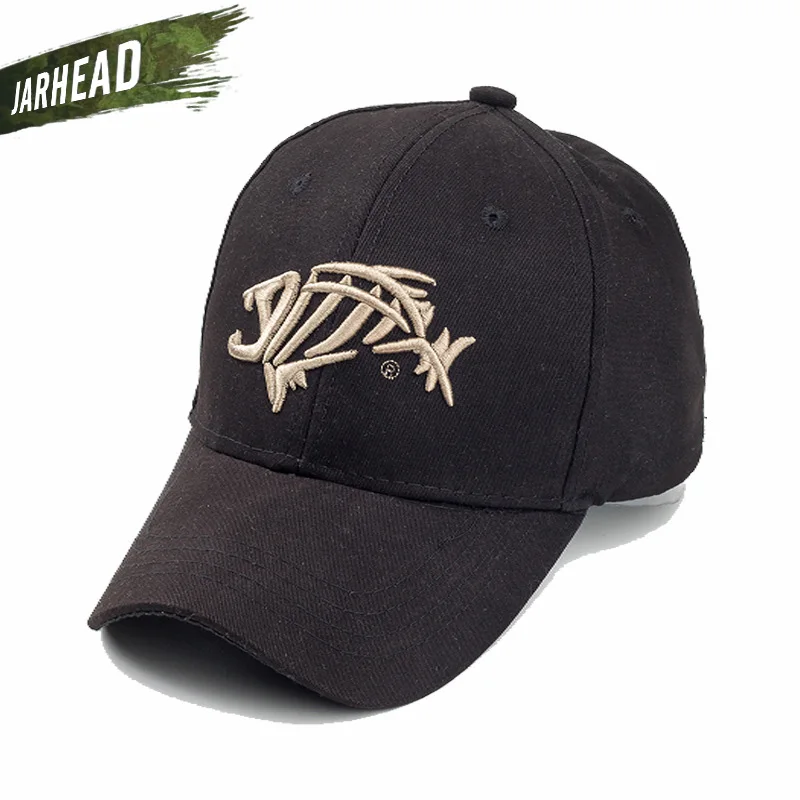 

Fish Bone Sports Baseball Caps Men's Women's Outdoor Embroidery Sun Hat Adjustable Hiking Sport Caps