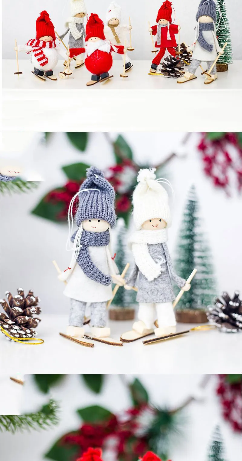 Креативный кавайный Рождественский ангел, девушка, лыжная подвеска, рождественская елка, украшение для дома, рождественские милые куклы, вечерние украшения, детский подарок