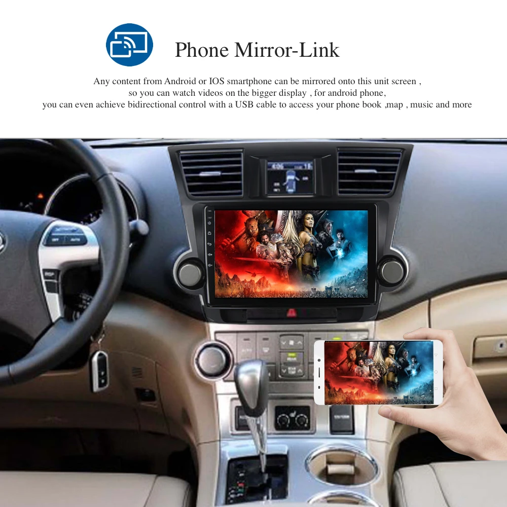 Android 9,0 Автомагнитола 2 Din gps Navi для Toyota Highlander 2009 2010 2011 2012 PX6 DSP ips экран 4 Гб+ 64 Гб HDMI RDS wifi BT SWC