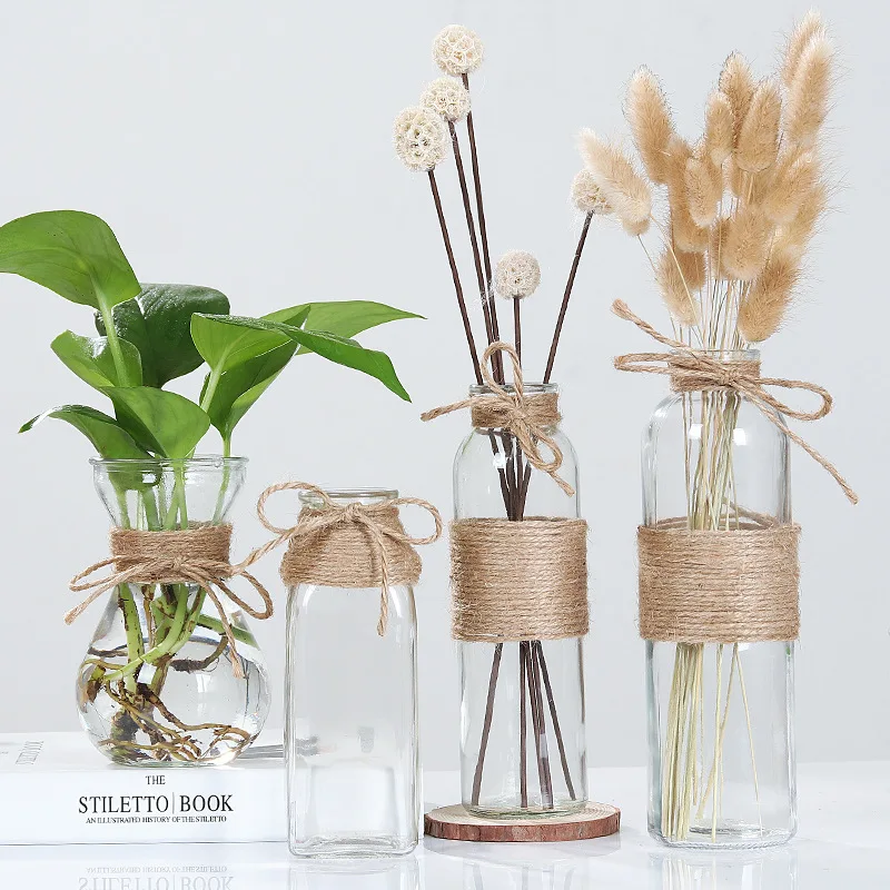 Us 6 7 50 Off Creative Glass Vase Living Room Decoration Transparent Diy Bottle Water Hydroponic Flower Arrangement Dried Flower European Vase In