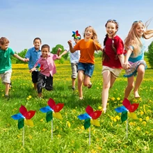 30 компл. DIY милые красочные мельницы ветряная мельница для детей игрушка садовая газон Декор Свадебные украшения