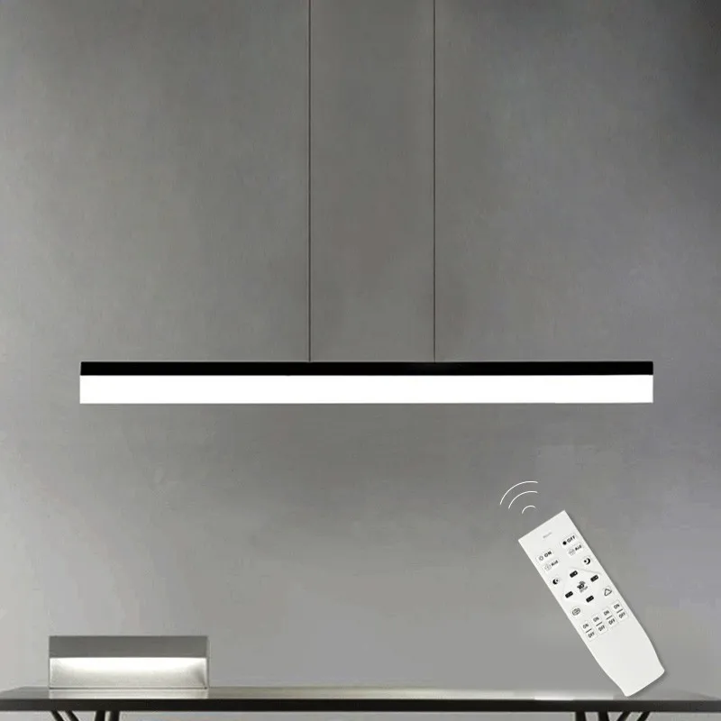 

Modern LED Chandelier For Dining Living Room Indoor Home Kitchen Fixture Light With Remote Control Black Restaurant Hanging Lamp