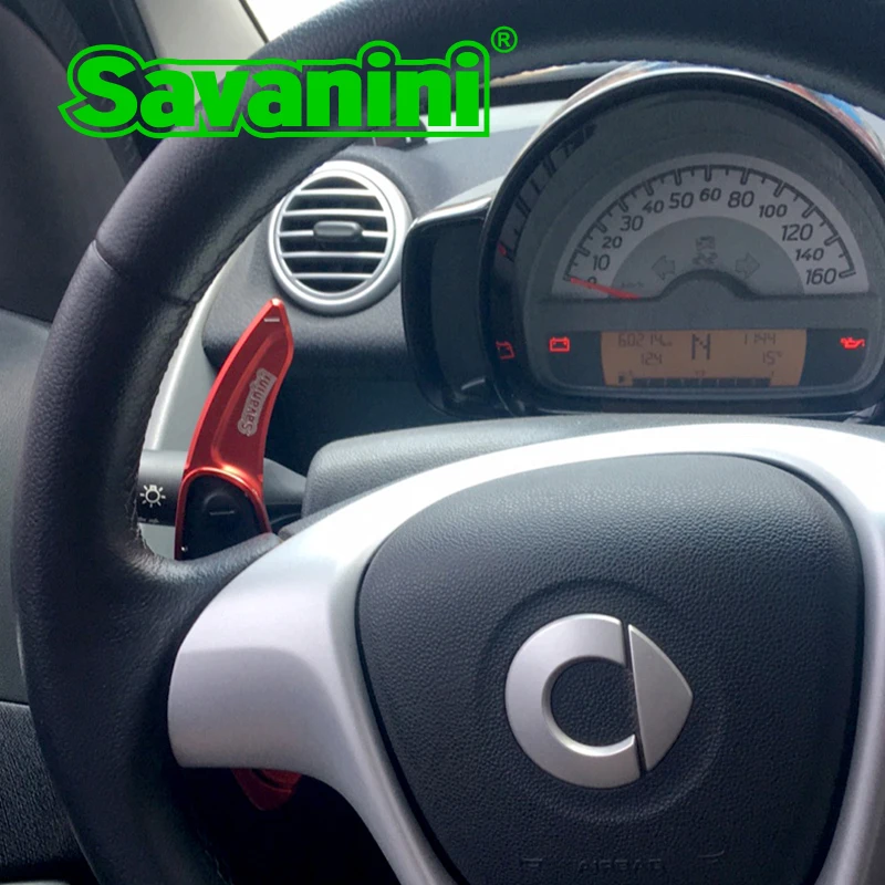 Savanini алюминиевое рулевое колесо сдвиг Paddle Shifter расширение для Smart Fortwo и Forfour авто аксессуары автомобиль Стайлинг