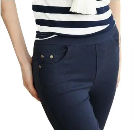 2018 Plus Size Women's Pencil Pants Women Casual Capris White Black Navy Color Female Bottoming Pants Brand Slim Trousers 2018 Plus Size Women's Pencil Pants Women Casual Capris White Black Navy Color Female Bottoming Pants Brand Slim Trousers