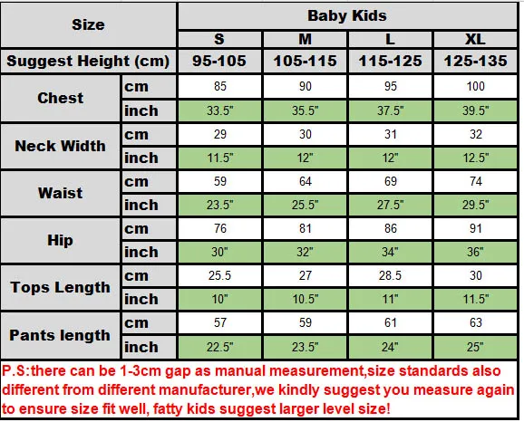 size chart jamasine