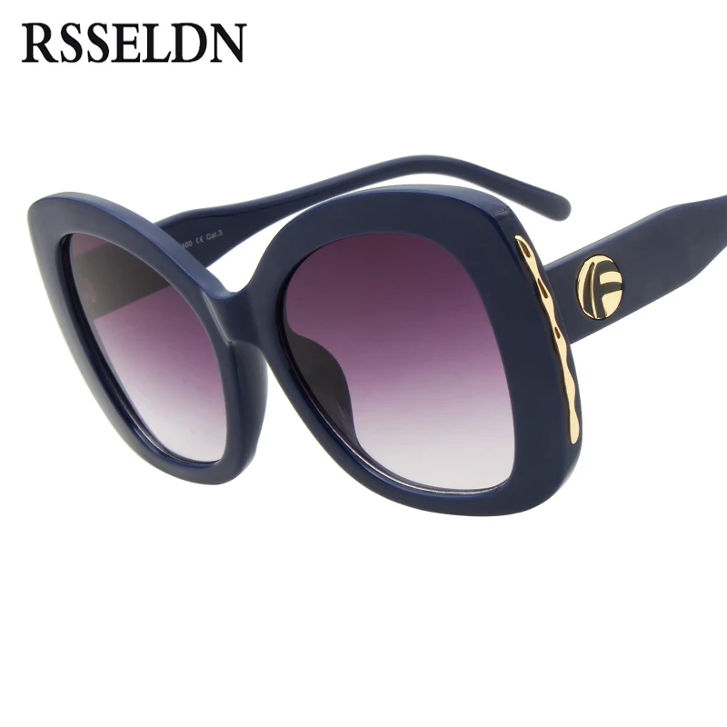 

RSSELDN Oversized Oval Sunglasses Women 2019 New Big Frame Vintage Gradient Sun Glasses For Women Summer UV400 Ladies Shades