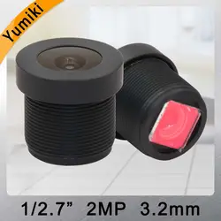 Yumiki HD 2,0 мегапиксельная 3,2 мм Объективы для видеонаблюдения 1/2. 7 "с 650 ИК-фильтр для HD cctv Камера объектив M12 Mount фиксированной диафрагмой