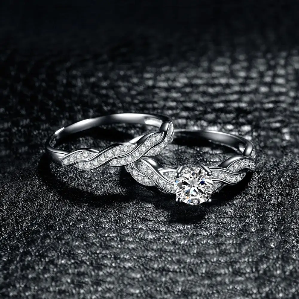 JewelryPalace Бесконечность 1.5ct Имитация Алмазный Юбилей Promise обручальное Обручение кольцо свадебный 925 пробы серебро