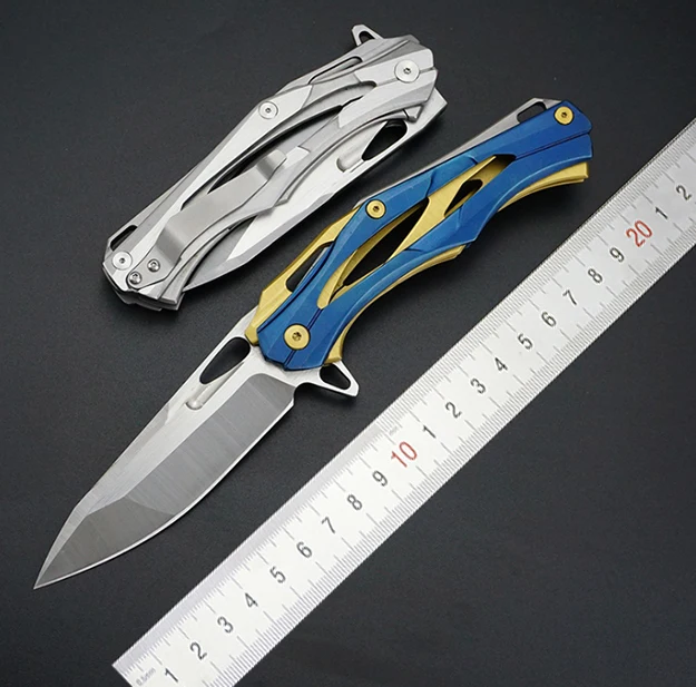 

Outdoor Tactical Camping Folding Knife D2 Steel Blade steel Handle Outdoor Hunting practical fruit Knives Tactical self-defense