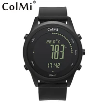 ColMi Smart Watch Beyond Ultra Slim Round Leather IP68 5ATM Waterproof Compass Altimeter Barometer Clock for Mens and Couples
