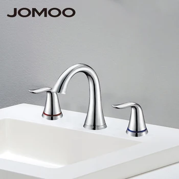 

JOMOO basin faucets dual holder three-hole bathroom basin mixer chrome silicone brass sink tap brand design American stock