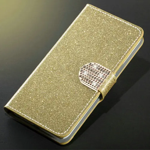 Блестящий чехол-подставка Dneilacc для Oukitel C3 C8 U7 Plus K3 U20 U22, чехол-кошелек для телефона, гладкий и удобный - Цвет: Golden diamond