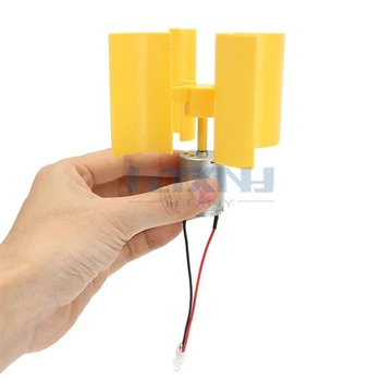 

Hot fun yellow micro wind turbine vertical wind generator with 4 blades,started at 0.05m/s,excellent out put with LED light