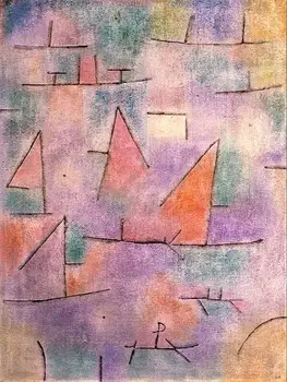 

High quality Oil painting Canvas Reproductions Harbour with sailing ships (1937) by Paul Klee Painting hand painted