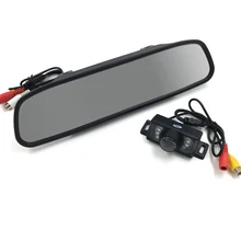 7 LED Waterproof Night Vision HD Car Camera Monitor + 4.3 inch Car Rear View Mirror Monitor for Parking Backing