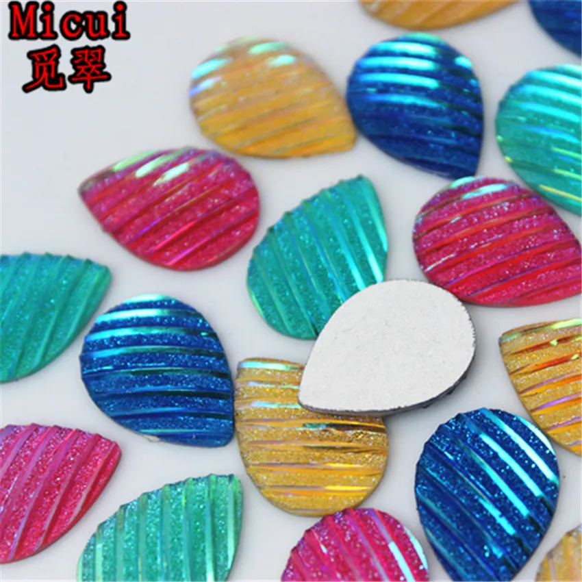 Кристаллы Micui 13*18 мм 30 шт. AB стразы в форме капли драгоценные камни с плоской