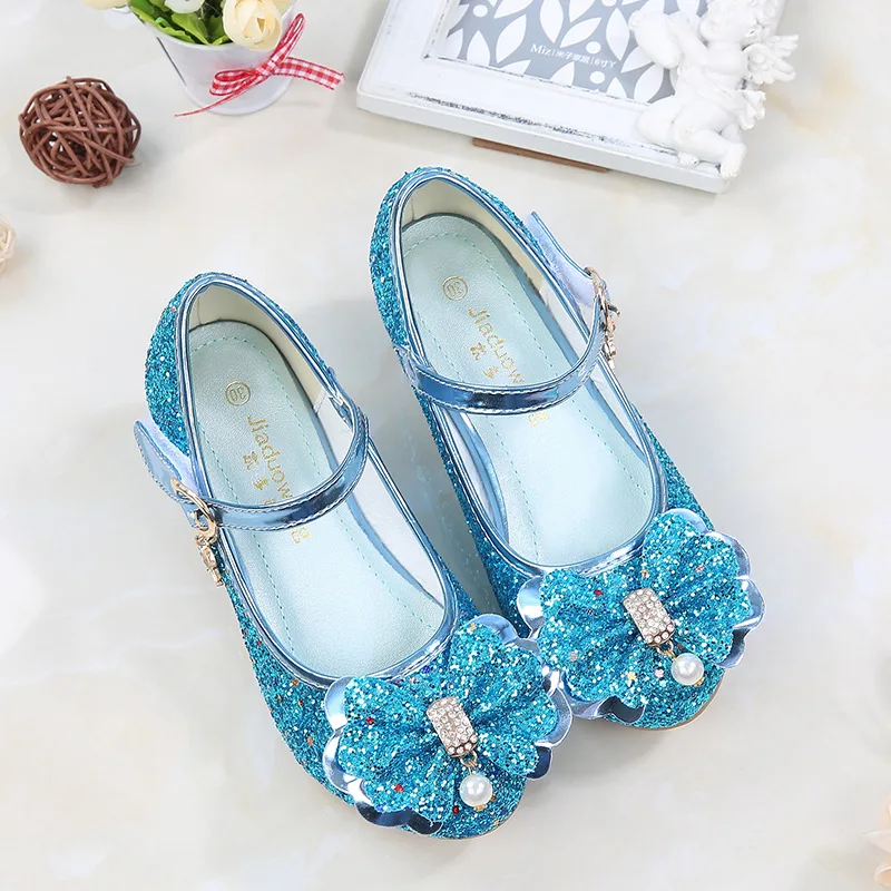 ULKNN Autumn Baby Girls Shoes For Children Princess Butterfly Flower Pearl Glitter Casual Leather Kids Shoes Purple Pink Gold