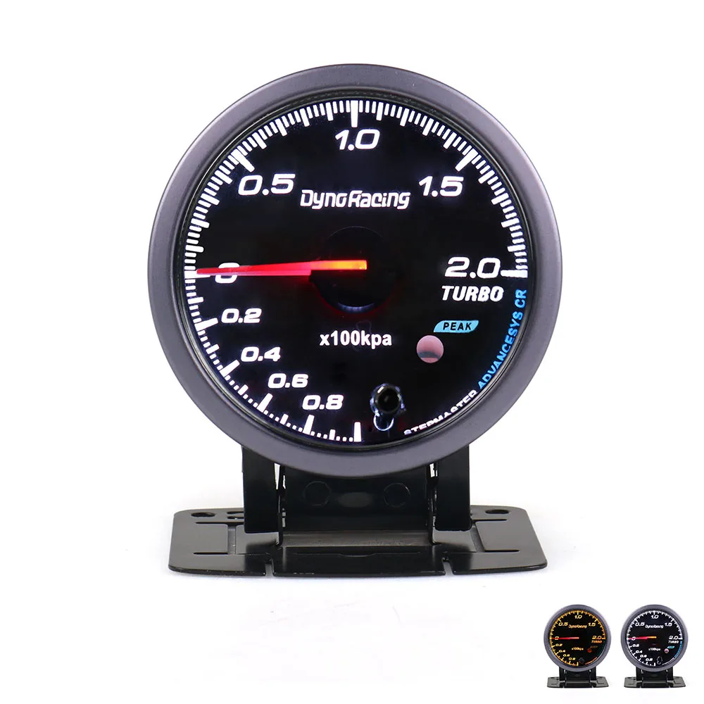 Dynoracing 60 мм черный Автомобильный турбо Boost gauge 2 бар с белым и янтарным освещением